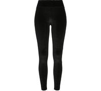 Leggings URBAN CLASSICS "Urban Classics Damen Ladies High Waist Velvet Leggings", Damen, Gr. M, US-Größen, schwarz, 92% Polyester, 8% Elasthan, unifarben, skinny fit, Hosen Leggings (51697819-M) schwa