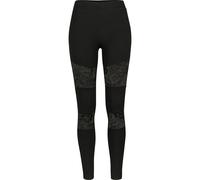 Urban Classics Damen-Leggings mit Spitzen-Einsatz – Schwarz Größe L