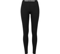 Urban Classics Damen Leggings Ladies Logo – Schwarz, 95% Baumwolle/5% Elasthan, XXL