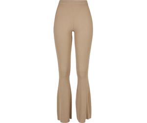 Leggings URBAN CLASSICS "Urban Classics Damen Ladies Rib Knit Bootcut Leggings", Damen, Gr. L, US-Größen, unionbeige, 35% Viskose, 35% Polyacryl, 30% Polyamid, unifarben, slim fit, Hosen Leggings (907