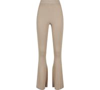Urban Classics Ladies Rib Knit Bootcut Leggings in Gr. S in Beige