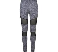 Leggings URBAN CLASSICS "Urban Classics Damen Ladies Tech Mesh AOP Leggings", Damen, Gr. 4XL, US-Größen, schwarzzen, 77% Polyester, 23% Elasthan, slim fit, Hosen Leggings (92974466-4XL) schwarzzen