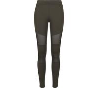 Leggings URBAN CLASSICS "Urban Classics Damen Ladies Tech Mesh Leggings", Damen, Gr. 5XL, US-Größen, schwarzolive, 80% Polyamid, 20% Elasthan, unifarben, slim fit, Hosen Leggings (44763821-5XL) schwar