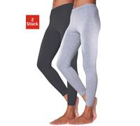 Leggings VIVANCE ACTIVE, Damen, Gr. 40/42, N-Gr, grau (hellgrau, schwarz), Single Jersey, Graumeliert (Obermaterial): 60% Baumwolle, 35% Polyester, 5% Elasthan. Obermaterial: 95% Baumwolle, 5% Elastha