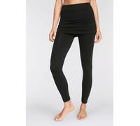 Leggings VIVANCE ACTIVE, Damen, Gr. 44/46, N-Gr, schwarz, Single Jersey, Obermaterial: 95% Baumwolle, 5% Elasthan, unifarben, Basic, bequem lang, Hosen Leggings, mit angenähtem Rock (68498513-44) schw