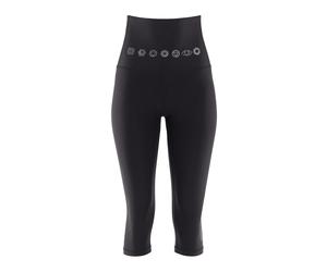 Leggings WINSHAPE "3/4-Functional Comfort HWL212C-silberne 7 Chakras", Damen, Gr. XS, Normalgrößen, schwarz (schwarz, 7, chakras), 85% Polyester, 15% Elasthan, Hosen Leggings, High Waist (23724614-XS)