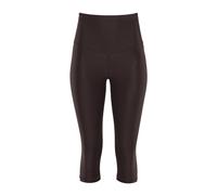 Leggings WINSHAPE "3/4 Functional Comfort HWL217C", Damen, Gr. M, Normalgrößen, espresso, 85% Polyester, 15% Elasthan, Hosen Leggings, mit V-Shape Applikation und Core-Bund (52535429-M) espresso