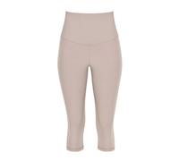 Leggings WINSHAPE "3/4 Functional Comfort HWL217C", Damen, Gr. S, Normalgrößen, cappuccino, 85% Polyester, 15% Elasthan, Hosen Leggings, mit V-Shape Applikation und Core-Bund (17600636-S) cappuccino