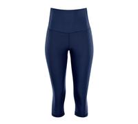 Leggings WINSHAPE "3/4 Functional Comfort HWL217C", Damen, Gr. XL, Normalgrößen, blau (dunkelblau), 85% Polyester, 15% Elasthan, Hosen Leggings, mit V-Shape Applikation und Core-Bund (63249838-XL) dun