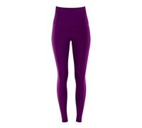 Leggings WINSHAPE "Functional Comfort HWL117C", Damen, Gr. XL, Normalgrößen, lila (schwarz plum), 85% Polyester, 15% Elasthan, Hosen Leggings, mit V-Shape Applikation und Core-Bund (19240232-XL) schwa