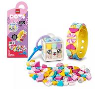LEGO 41944 DOTS Candy Kitty Armband & Taschenanhänger mit Katze, kreatives 2-in-1 Bastelset, Schlüsselanhänger, Kinderschmuck-Set, DIY Spielzeug