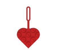 Lego 53658 Silikon-Taschen-Anhänger in Herzform, 3 x 3 cm, Rot (53658), Gepäckanhänger für Reisen, Urlaub, Kreuzfahrt, Schulrucksack-Anhänger