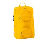 Lego Bags Signature Brick 1x2 Rucksack 18 Liter, Alltagsrucksack ca. 40 x 24 x 13 cm, Freizeit Daypack mit Brustgurt in Gelb, Hauptfach mit Laptop und Tablet Fach und 2 Fronttaschen mit Handyfach