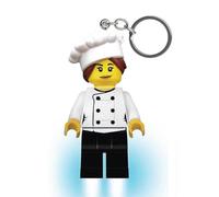 LEGO Chefkoch Schlüsselanhänger mit LED-Taschenlampe - 7,6 cm große Minifigur mit beweglichen Gliedmaßen (KE218H) - Schlüssellicht für Kinder & Erwachsene - inkl. Batterien