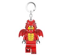 LEGO Drachenanzug LED Schlüsselanhänger - Dragon Suit Guy - große Minifigur 7,6 cm mit Licht (KE196H), beweglich, rot, mit Batterien - für Kinder & Erwachsene, Geschenkidee für LEGO Fans