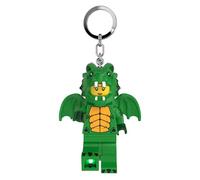 LEGO Dragon Suit Girl Schlüsselanhänger mit LED-Licht - offiziell lizenzierte Minifigur (KE224H), beweglich, ca. 7,6 cm groß - Geschenkidee für Kinder & Fans