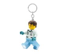 LEGO Minifiguren Schlüsselanhänger Licht - Krankenschwester - 7,6 cm große Figur (KE194H), Weiss/opulenter Garten, Large - 3 inches tall