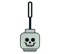 LEGO Minifiguren Taschenanhänger - Skelettkopf leuchtet im Dunkeln (53648), Süßes oder Saures Zubehör, Halloween-Thema, Gepäckanhänger, Silikon