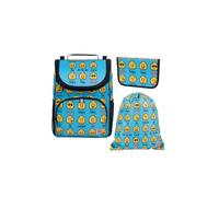 LEGO® Minifigures™ Today I Feel - BLUE Schulrucksack/Kindergartenrucksack Set 4-8 Jahre I 3-teilig Set mit Schulranzen I Turnbeutel & Federmäppchen I Ergonomisch & reflektierend