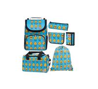 LEGO® Minifigures™ Today I Feel - BLUE Schulrucksack/Kindergartenrucksack Set I 6-teilig Set mit Schulranzen, Sporttasche, Turnbeutel, 2 Federmäppchen & Geldbörse I Ergonomisch & reflektierend