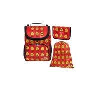 LEGO® Minifigures™ Today I Feel - RED Schulrucksack/Kindergartenrucksack Set 4-8 Jahre I 3-teilig Set mit Schulranzen I Turnbeutel & Federmäppchen I Ergonomisch & reflektierend