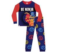 LEGO Ninjago Schlafanzug Jungen, Langarm Pyjama Kinder, Schlafanzüge für Jungen, Schlafanzug Kinder, Blau 122