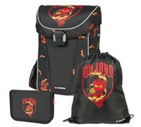 LEGO® NINJAGO® Schulranzen Jungen 1. Klasse Kai - 3-teiliges Easy Light Schulranzen Set mit Rucksack, Federmäppchen Junge & Turnbeutel - leicht & reflektierend