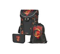 LEGO® Ninjago® Schulranzen-Set - 3-teiliges, ergonomisches, 18 L, Kai | Schulranzen jungen 1.-4.Klasse mit 360°-Reflektoren, Turnbeutel und gefülltem Federmäppchen