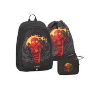 Lego Schulranzen Set Light 3tlg. (Ninjago rot) schwarz