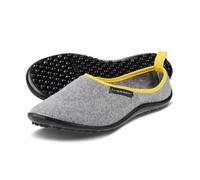 Barfußschuh LEGUANO "ACASA" Gr. 36, grau (grau, gelb) Damen Schuhe Hausschuh Pantoffeln Clog Barfußschuh Stoffschuhe für das Barfuß-Erlebnis (34797717-36)