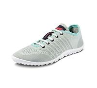 Barfußschuh LEGUANO "GO", Damen, Gr. 42, grau (grau, mint), Textil, Schuhe Barfußschuh Schnürschuh, mit praktischer Schnürung, Freizeitschuh, Halbschuh, Schnürschuh (84845634-42) grau, mint