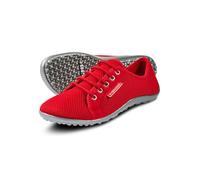 Barfußschuh LEGUANO "Aktiv", Damen, Gr. 43, rot, Textil, Schuhe Barfußschuh, Schnürer, Freitzeitschuh, Bequemschuh für Maschinenwäsche geeignet (60310758-43)