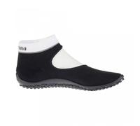 Leguano Ballerina Schwarz, Weißer Bund - Barfußschuh - Schwarzweiß