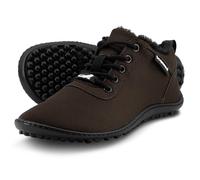 Barfußschuh LEGUANO "GALAXO", Damen, Gr. 46, dunkelbraun, Textil, Schuhe Barfußschuh, Komfortschuh, Flats, Schnürschuh mit spezieller Halbkugel-Laufsohle (61858839-46) dunkelbraun