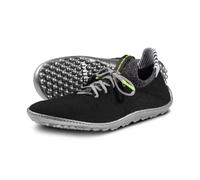 Barfußschuh LEGUANO "Inspiro", Herren, Gr. 44, schwarz (schwarz, grau, neon), Textil, kontrastfarbene Details, Schuhe Barfußschuh Schnürschuh, Slip-On-Sneaker, Bequemschuh, Komfortschuh mit Kontrastbe