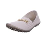 Barfußschuh LEGUANO "LADY FAMOUS", Damen, Gr. 39, creme, Textil, Schuhe Barfußschuh, Flats, Ballerina, Bequemschuh mit goldfarbener Zierkette (63643823-39) creme