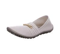 Barfußschuh LEGUANO "LADY FAMOUS", Damen, Gr. 38, creme, Textil, Schuhe Barfußschuh, Flats, Ballerina, Bequemschuh mit goldfarbener Zierkette (63643823-38) creme