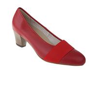 Lei by tessamino Bequeme Damen Pumps Sonja aus Stretchmaterial in Lederoptik, festlich Elegante Absatzschuhe, Schuhe weich, Einlegesohle, extra breit in Weite H, wechselbare Fußbetten 40 rot