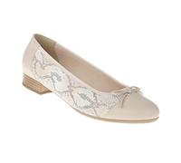 Lei by tessamino Damen Ballerina Pumps Cecila aus echtem Leder, elegante klassische Barfuß Sommerschuhe mit runder Spitze, mit Absatz Weite G, bequeme festliche flache Damenschuhe 7 beige