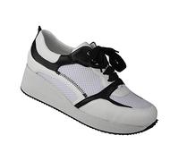 Schnürschuh LEI BY TESSAMINO "Nala", Damen, Gr. 39, schwarz-weiß (schwarz, weiß), Kunstfaser, Synthetik, casual, Schuhe, in Weite H (16842306-39) schwarz, weiß