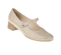 Lei by tessamino Tijana Damen Riemchen Pumps im eleganten glitzer Style, Damen Schuhe mit Blockabsatz, Weite H, elegant, für Hallux Valgus und breite Füße, Mary Jane Style 4 beige