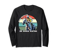 Leicht abgelenkt durch Pferderennen, Del Mar, Santa Anita, Langarmshirt