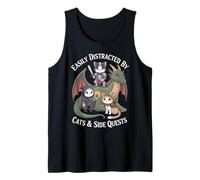 Leicht abgelenkt von Katzen und Side Quests Dragon Gamer Kids Tank Top