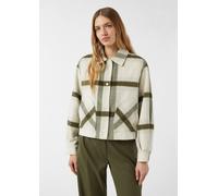 Leicht gebrushte Jacke im Makro Karo creme|grün|mehrfarbig 46
