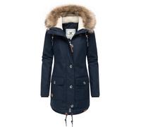 Wintermantel RAGWEAR "Jane YOUMODO", Damen, Gr. XS (34), navy, Obermaterial: 65% Polyester, 35% Baumwolle; Innenfutter: 100% Polyester; Wattierung: 100% Polyester, tailliert Po-bedeckend, hoch geschlo