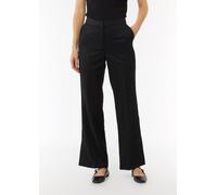 Leicht glänzende Hose mit Flared Leg und Schlitzdetails schwarz 34