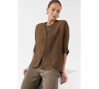 Leicht transparente Bluse aus Viskosemix braun M