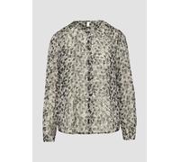 Leicht transparente Chiffonbluse mit All-over-Print 34 beige|schwarz 2157595.80A4.34