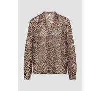 QS Leicht transparente Chiffonbluse mit All-Over-Print