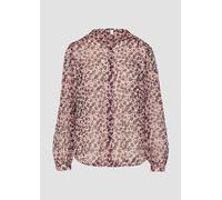 Leicht transparente Chiffonbluse mit All-over-Print 34 pink|schwarz 2157595.41A2.34